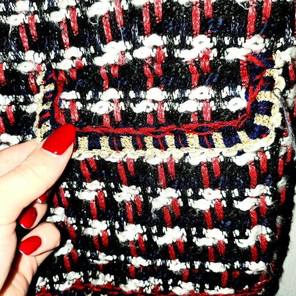 Zara Multicolor New Tweed Blazer Sz M - Picture 8 of 8